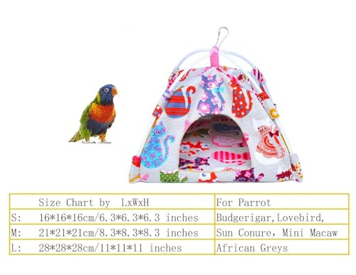 Bird Hammock Tent Nest Parrot Hanging Hut Conure House Parakeet Sleeping Bed Cute Toy Gift Small Animal Squirrel Ferret Habibat (Blue, Small) - color: Blue