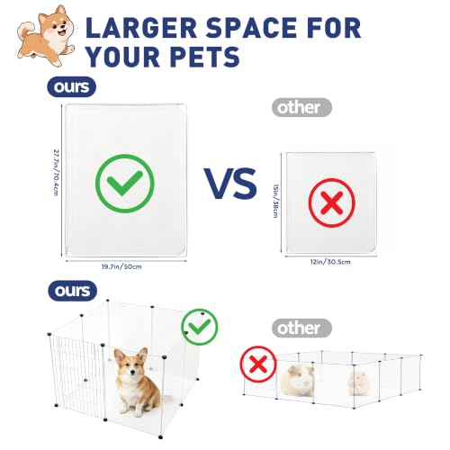 BRIAN & DANY Dog Playpen Portable for Small Animals, Dog Play Pen Indoor, Transparent Pet Playpen for Puppies, Cats, 40" L x 40" W x 28" H | Dog Play Pen Indoor, Transparent Pet Playpen for Puppies, Cats, 40" L x 40" W x 28" H - style: 40" L x 40" W x 28"