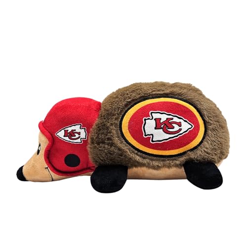 NFL Kansas City Chiefs Plush Hedgehog Toy for Dogs & Cats, Cool Soft Pet Toy for Fun and Interactive Play, Dog Chew Toy with Squeaker, Licensed Hot Pet Toy - color: Kansas City Chiefs