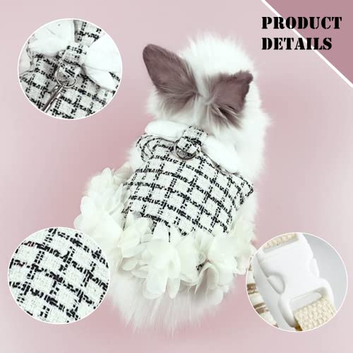 Bunny Harness and Leash,Adjustable Soft Guinea Pig Clothes Pet Rabbit Ferret Harness Costumes for Small Animals Dress - color: Black, size: Small