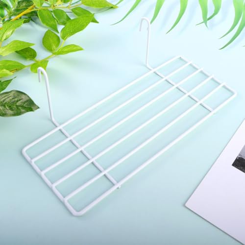 TEHAUX Bird Cage Shelves Iron Frame Shelf with Hanging Hooks Grid Wall Shelf for Parrot Perching Climbing and Resting Wall Decoration for Small Plants or Display - color: White