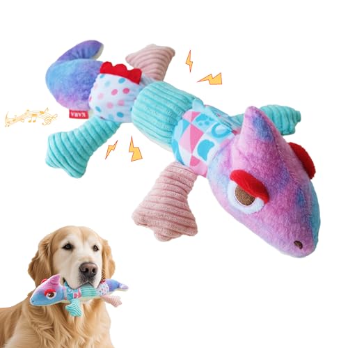 Squeaky Dog Toys Stuffed Plush Pet Toy, Eliminates Boredom for Small Medium Breed, Chewing and Playing Tug of War to Keep Them Busy (Chameleon) - color: Chameleon