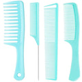 SALONSILK Mint Green 4PCS Professional Comb Set, Wide Tooth Rat Tail Fine Tooth Hair Combs, Braiding Cutting Barber Styling Curly Parting Set for Men and Women - color: Mint-4 PCS