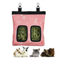 RIOUSSI Guinea Pig Hay Feeder, Hanging Rabbit Hay Feeder Bag. PinkBones | Upgraded Double Layer Fabric | Bite Resistant | Cleaner Hay & Less Mess | Small Animal Hay Holder for Bunnies & Chinchillas - color: Pinkbones