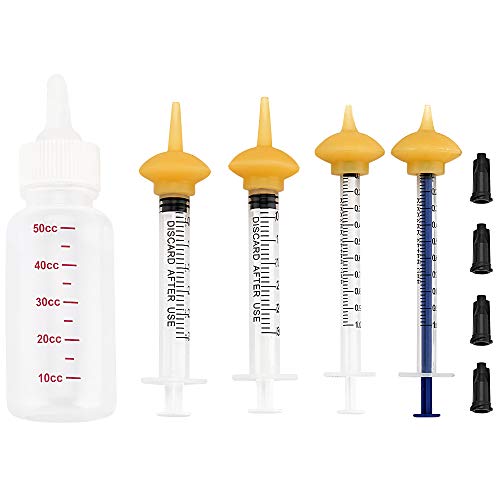 Pet Feeding Bottle and Syringes with Nipples for Small Cat Dog Animals (Model 1) - size: model1