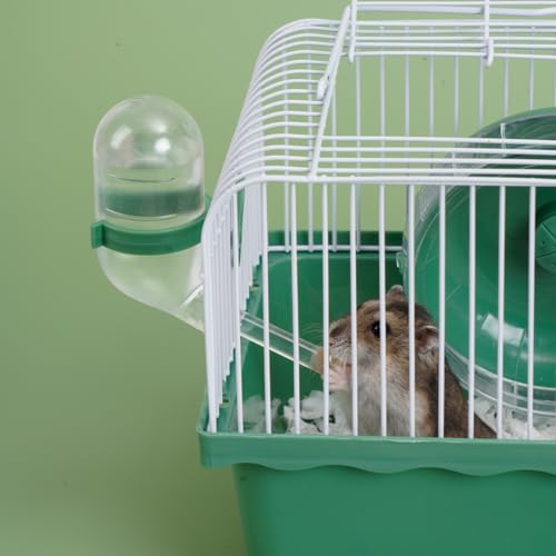 9.1×6.7×6.3 inch Small Portable Hamster Cages, Hamster Carrier, Pet Travel Carrier, Small Animal Pet Cages, with Water Bottle, Food Bowl, Wheel, Blue