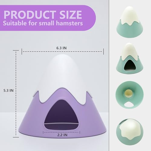 Hamster Hideout, Snowy Mountain Shape Hamster Hide House,Cute Small Animal Habitat Hideaway Hut for Syrian Hamsters, Mice, Gerbils, Rats (Purple) - color: Purple