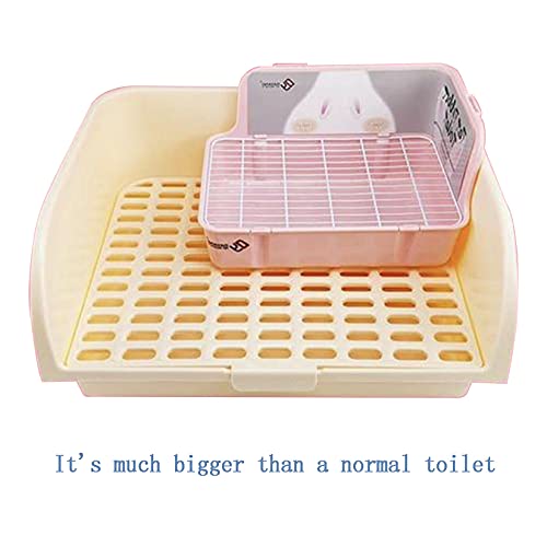 Hamiledyi Large Rabbit Litter Box Corner Bedding Box Chinchilla Toilet Trainer Square Potty Pet Pan for Adult Guinea Pig, Galesaur.Ferret and Other Animals (White) - color: WHITE