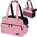 PetAmi Small Dog Purse Carrier, Soft-Sided Pet Carrier Bag with Pockets, Portable Puppy Cat Travel Handbag Tote, Airline Approved Breathable Mesh, Poop Bag Dispenser, Max 18 lbs, Pink - color: Pink