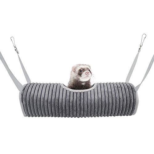 Ferret Tunnel Hanging Hammock Bed, Small Animal Rats Squirrel Toy - color: Grey