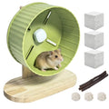 6.7in Silent Hamster Exercise Wheel Hamster Toy Cage Accessories with Adjustable Stand for Juvenile Gerbils Dwarf Hamsters (Green) - color: Green