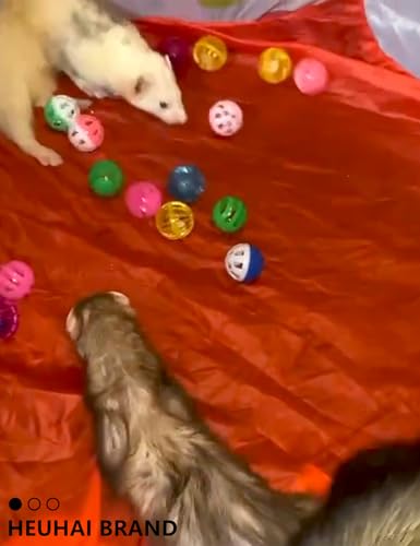 10 Pack Hollow Plastic Play Balls, Assorted Shapes for Ferrets | Multi Style Hollow Plastic Balls, Built In Small Bells, Smooth Pp Plastic Material, Mixed 1.5–2.7 Inch Sizes - size: 1.5'' - 2.7''