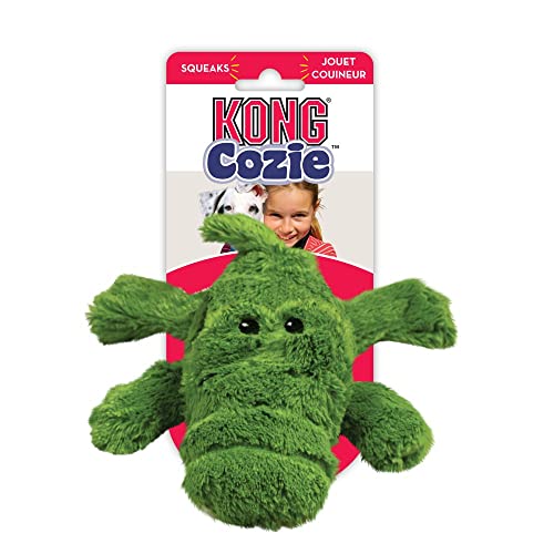 Kong Cozie Ali Alligator Plush Dog Toy, for Medium Dogs | Soft Indoor Cuddle Plush Toy with a Squeaker & Minimal Stuffing, Great for Snuggling & Gentle Indoor Play - size: Medium, style: Ali the Alligator
