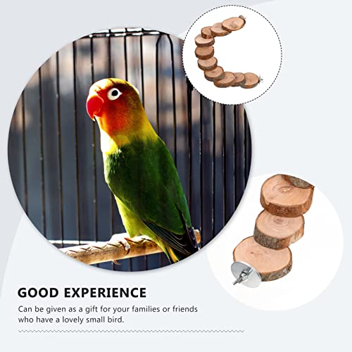 Kisangel Natural Wood Bird Ladder for Cage, Bendable Parrot Perch Bridge, Climbing Toy & Exercise Stand for Small Animals, Budgies, Parakeets, Cockatiels
