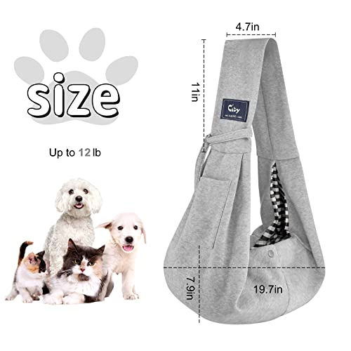 Dog and Cat Sling Carrier - Hands Free Reversible Pet Papoose Bag - Soft Pouch and Tote Design - Suitable for Puppy, Small Dogs Cats Outdoor - color: Classic Grey