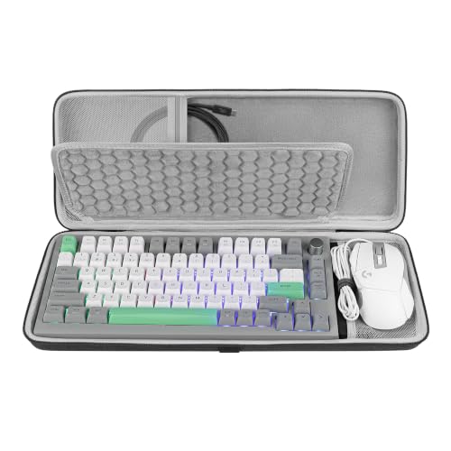 GEEKRIA 75% Keyboard and Mouse Combo Carrying Case, Compatible with AULA F75 Pro/S75 PRO, Keychron K2 Version 2/Q1 HE, ASUS ROG Azoth 75%, Redragon K673 PRO, 84 Keys Hard Shell Travel Bag - size: Keyboard Only