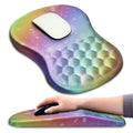 Hokafenle Ergonomic Mouse Pad Wrist Support with Massage Design, Wrist Rest Pain Relief Mousepad with Memory Foam&Non-Slip PU Base, Mouse Pads for Wireless Mouse & Desk (12x8 inch,Rainbow Bubble) - color: HK002-Rainbow Bubble