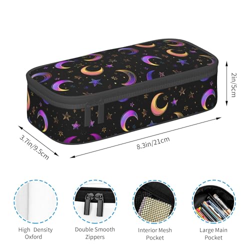 Yrebyou Moon Pencil Case Big Storage Pencil Pouch Multi-Functional Pen Bag Cute Lightweight Organizer for Aldult Office College - color: Purple
