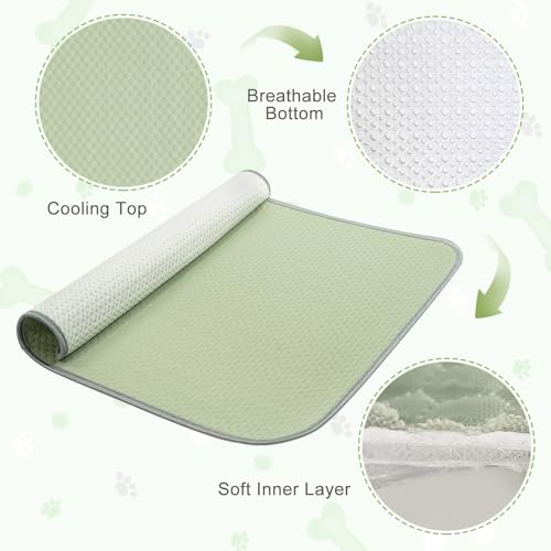 Buvlnee Summer Dog Cooling Mat Washable Ice Silk Self Cool Pad for Small Medium Large Dogs and Cats, Pet Sleeping Pad for Crate, Bed, Indoor & Outdoor Floor, Car Seats - color: Green, size: 40x28in