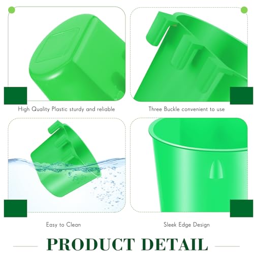 Sumind 60 Pcs Cage Cups Chicken Feeder Birds Hanging Feeders Seed Bowl 8 oz Plastic Water Bowl Hanging Chicken Waterer Feeding Watering Dish Coop Cups for Parrot Parakeet Poultry(Green) - color: Green