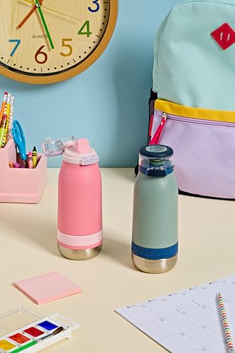 Ello Emma 14oz Insulated Stainless Kids Water Bottle with Straw, Sweetheart | Insulated stainless steel kids water bottle with straw, leakproof locking lid, carry handle, and cold drinks for school - color: Sweetheart