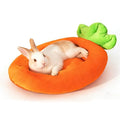 Rabbit Bed Warm Small Dog Cat Sleeping Carrot Banana Beds Bunny Bed Guinea Pig Hideout Bed Thick Soft with Removable Mat,Machine Washable Guinea Pig Cushion (Carrot（18.5 * 11.02 * 3.94）)