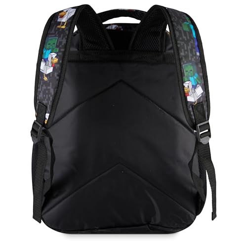 AI ACCESSORY INNOVATIONS Minecraft Chicken Jockey Boys & Girls Backpack, 16” Bookbag w/Molded Chicken Rubber Dangle - color: Minecraft Chicken Jockey Boy