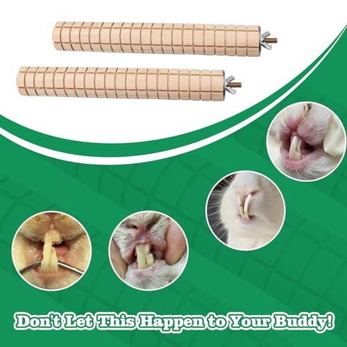 Guinea Pig Toys, 2 Pack Wooden Chew Toys for Small Animals, Rabbit Toys for Bunnies Boredom, Cage Accessories for Bunny, Guinea Pig, Hamster, Chinchilla, Rat and Other Small Animals