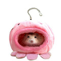Hamster Bed Warm House Cute Nest Fleece Hut Hanging Cage for Small Rodent Animal Mice,Rat,Dwraf Hamster,Gerbil,Sugar Glider - color: Pink1