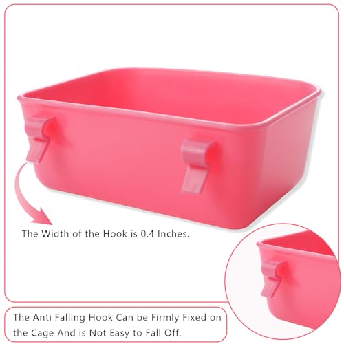 4 PCS Cage Cups Rabbit Feeder Waterer, Chicken Birds Feeders Hanging, Food and Water Container for Pet, Bath Water Bowl Universal for Birds Hamsters Rats Rabbit Guinea Pig Small Pets (Blue, Pink)