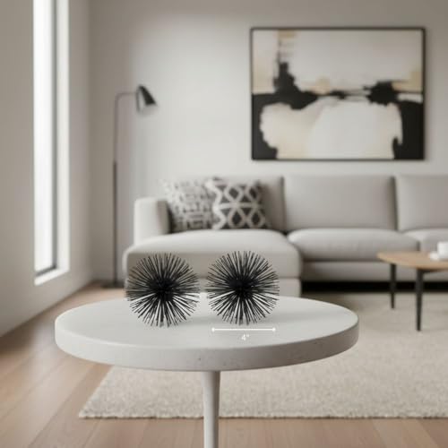 Modern Day Accents 5387 Erizo Urchin X-Small Black Sphere Set of 2, 4" D - color: Black, size: X-Small