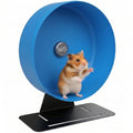 11.8" Aluminum Alloy Silent Hamster Exercise Wheel | Noiseless Running Wheel for Syrian Hamsters, Fancy Rat, Hedgehogs and Small Pets (Base-Black) - color: Blue