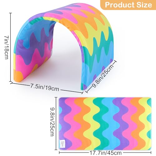 Bienbee Guinea Pig Tunnel, Guinea Pig Hideout, Washable Rabbit Tunnel and Bunny House, Rabbit Toys in Cages for Guinea Pig Bunny Rabbit Small Animal Rainbow Wave