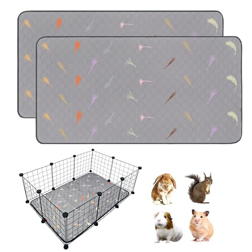 2Pcs Guinea Pig Cage Liners,Guinea Pig Fleece Cage Liners24''X36'' Super Absorbent Washable Pee Pads Reusable for Rabbit Hamster Chinchilla - size: 12 In 2x3(24" x 36") 2Pack
