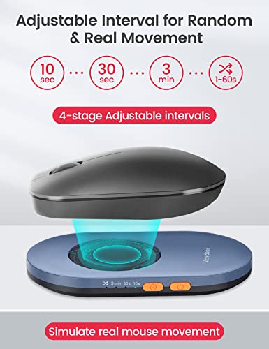 Vaydeer Ultra Slim Mouse Mover, Air 3 Mouse Jiggler with Adjustable Interval Timer, Undetectable & Noiseless, Simulates Realistic Movement, Driver-Free Shaker for Keeping The PC Active (Light Purple) - color: Light Purple, style: Button Control