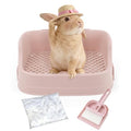 Rabbit Litter Box, Bunny Litter Box, Removable Top and Base, Pink | Removable Top and Bottom, Easy to Assemble and Clean, Suitable for Adult Rabbits, Guinea Pigs and Other Small Pets - color: Pink, size: 14" × 9.5" × 6"