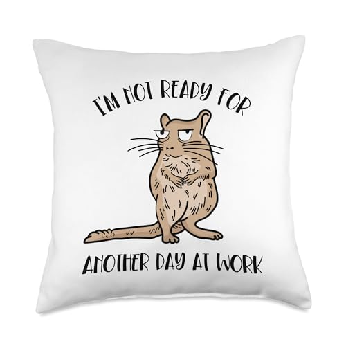 Not Ready For Another Day At Work Rat Ordinary Degu Throw Pillow - size: 18x18