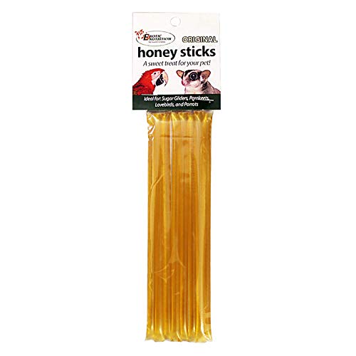 Honey Sticks - Original Flavor (8 Sticks) - All-Natural Sweet Treat Made with Orange Blossom Honey - Sugar Gliders, Marmosets, Parrots & More