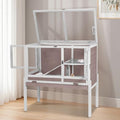 Wooden Guinea Pig Cages Indoor,Two-Story Wooden Rabbit Cage Hutch with Removable Stand and Pull Out Tray, Small Animals Cage Habitat with Ramp and Plastic Mesh(Brown&White) - color: Brown&White