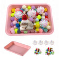Hedgehog Dig Box Tray Set, Hedgehog Enrichment Toy for Cage Accessories, Fun Foraging & Digging Hedgehogs Toy for Hamster Guinea Pig Ferret (Pink)