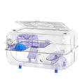 Large Hamster Cage Kit 24x13x14in for Syrian Hamsters & Dwarf Hamsters | with Deepened Base 6″H, Large Platform, Exercise Wheel, 2 Hide-Houses, Water Bottle, Food Bowl, Ladder, Tube Port
