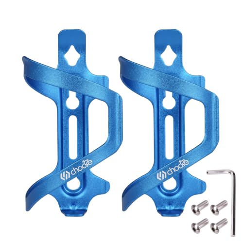 Chooee Bike Water Bottle Holder Aluminum, Bicycle Water Bottle Cage for Road Bikes Mountain Bikes Blue 2-Pack - color: Blue