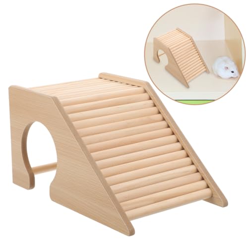 Hamster Climbing Ladder Wooden Hamster Toys Small Pets Hideout Cage Accessory for Gerbils Mice Chinchillas Smooth Polished Surface 6.49 X 4.13 X 3.54 in