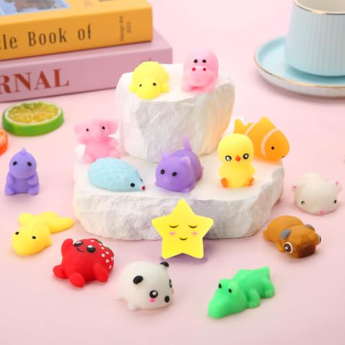 120 Pack Mochi Squishy Toys, Kawaii Mini Squishies Party Favors for Kids | Stress Relief Fidget Sensory Toys, Treasure Box Toy Classroom Prizes, Birthday Xmas Gift Easter Pinata Goodie Bag Stuffers - color: 120 Pcs