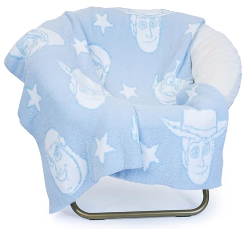 Jay Franco Disney Pixar Toy Story Feather Knit Fluffy Throw Blanket - Woody and Buzz Lightyear Fuzzy Blanket Measures 50 x 60 inch | Super Soft Lightweight Bedding - color: Blue - Toy Story