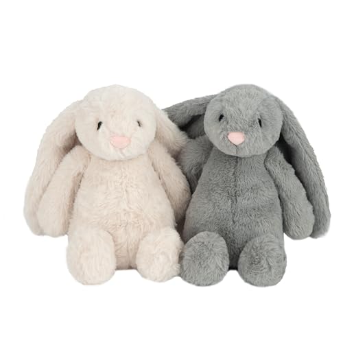 Best Pet Supplies Bunny Buddy Squeaky Plush Dog Toy - Gray | Soft Plush, Squeaks & Crinkles, Perfect for Moderate Chewers, Toss & Fetch Play, Stress & Anxiety Reliever, Ideal Gift Toy - color: Bunny (Gray), size: Large