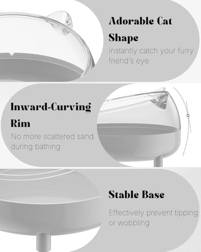 Pawfly Hamster Sand Bath Container, Hamster Sand Bath Box, Hamster Bathtub, Hamster Bathroom, Hamster Toilet, Plastic Dust Bath for Dwarf Hamsters, Syrian Hamsters, Mice, Gerbils & Small Animals - color: Grey