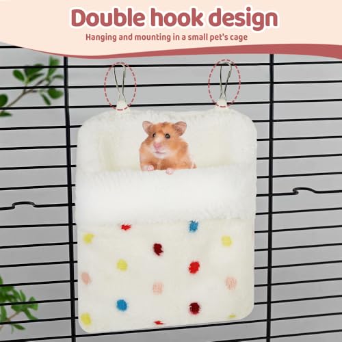 MiOYOOW Small Animals Sleeping Pouch Bag, Portable Hanging Hamsters Hammock Sackwith Double Hooks, Warm Soft Nest Bed for Sugar Gliders, Flying Squirrels - color: Blue