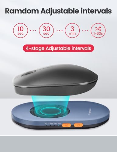 Vaydeer Undetectable Mouse Mover, Air 3 Mouse Jiggler with Adjustable Timer | Ultra-Slim Design, 4 Adjustable Intervals, Quiet Driver-Free Setup - color: Dark Blue, style: Button Control