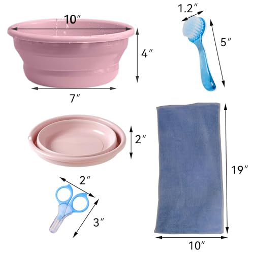 JSLZF Hedgehog Bath Supplies Grooming Kit: Foldable Bathtub, Nail Clippers, Bathing Brushes, Towel for Hedgehog Small Pets like Guinea Pigs